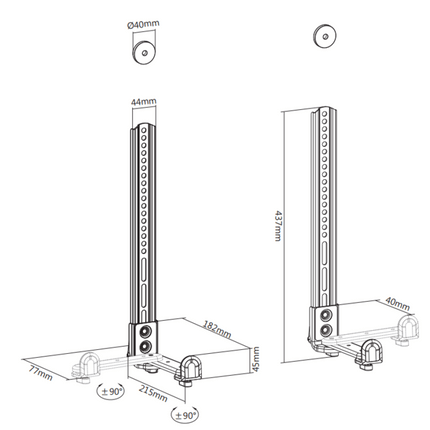 DQ Wall - Support Demis TV soundbar ophæng sort - tvophaeng.dk