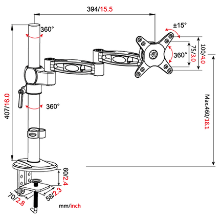 VM D13 Monitorarm - tvophaeng.dk