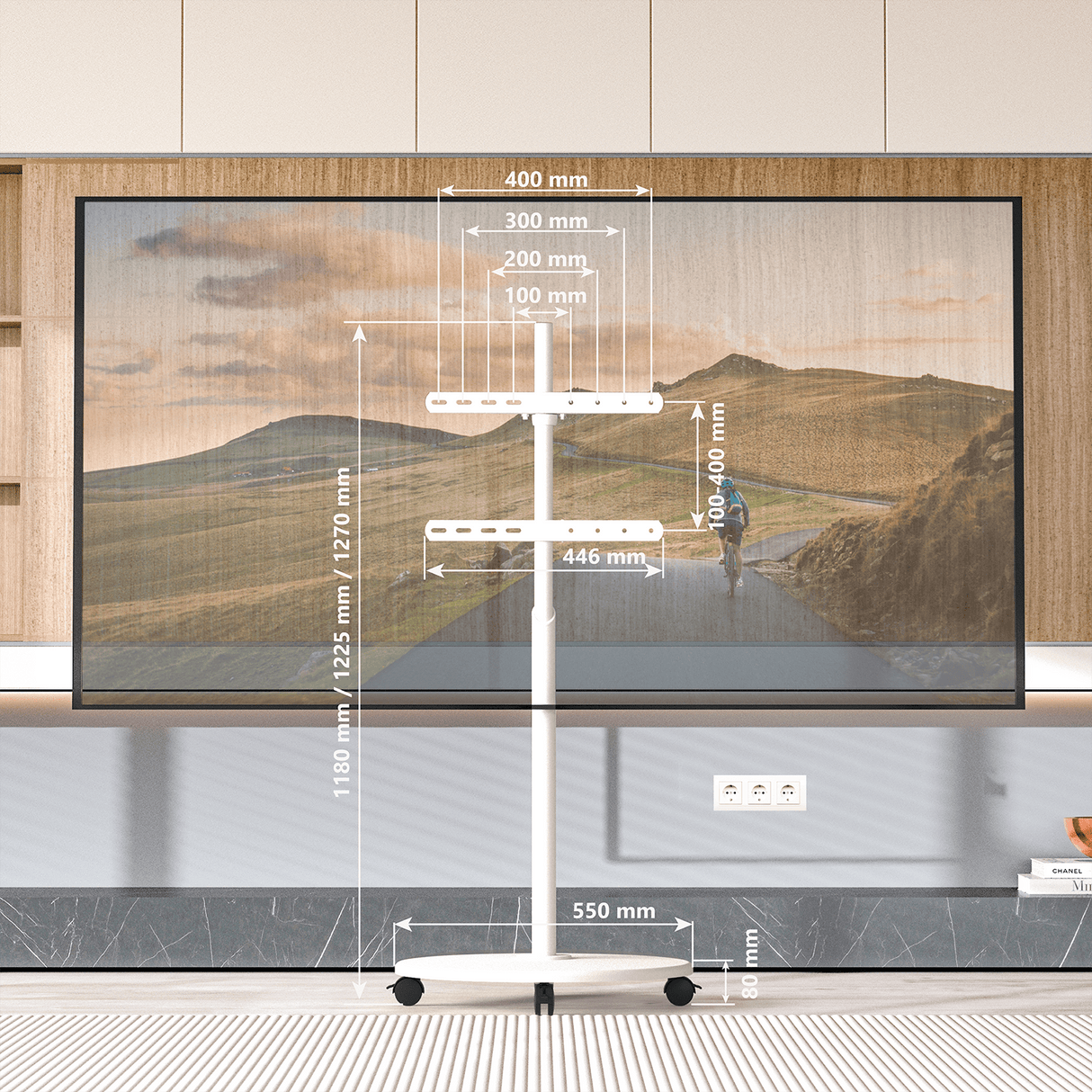 XTRARM Arius TV Stativ Hvidt - tvophaeng.dk