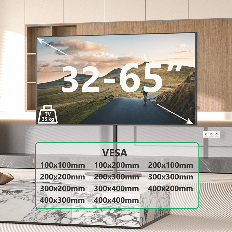 XTRARM Arius TV Stativ sort Oval fod - tvophaeng.dk