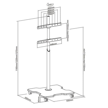 XTRARM Arius TV Stativ sort X fod - tvophaeng.dk