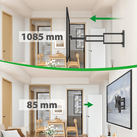 XTRARM Axis XL Rotate Sort Drejeligt 108,5 cm TV vægbeslag - tvophaeng.dk