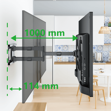 XTRARM Cratos 100 cm Rotate 400 TV ophæng sort - tvophaeng.dk