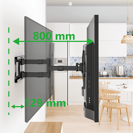 XTRARM Cratos 80 cm Rotate 600 TV ophæng sort - tvophaeng.dk