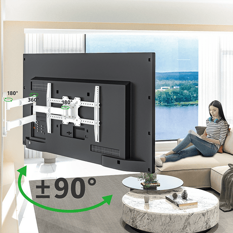 XTRARM Crius 100 cm Rotate 600 TV ophæng hvid - tvophaeng.dk