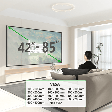 XTRARM Crius 100 cm Rotate 600 TV ophæng hvid - tvophaeng.dk