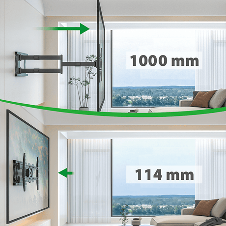 XTRARM Crius 100 cm Rotate 600 TV ophæng sort - tvophaeng.dk