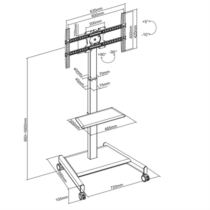 XTRARM Elektrisk TV stander Elevate Valnød - tvophaeng.dk