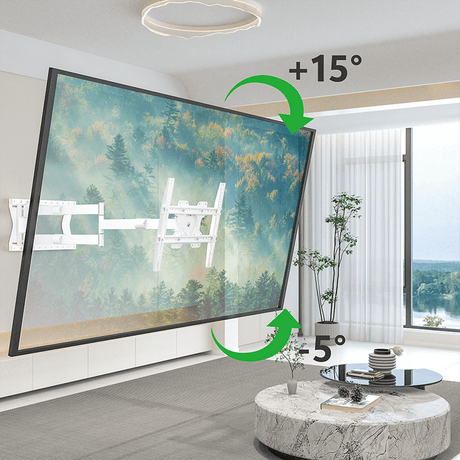 XTRARM Ferrom 120 cm Rotate 400 TV ophæng hvid - tvophaeng.dk