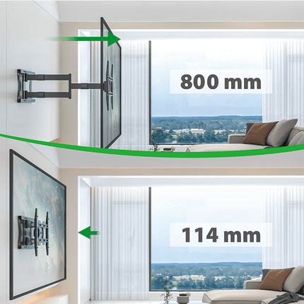 XTRARM Tantal 80 cm Flex 400 TV ophæng sort - tvophaeng.dk