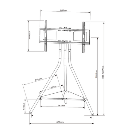 XTRARM Tripod TV stander Ahton hvid - tvophaeng.dk