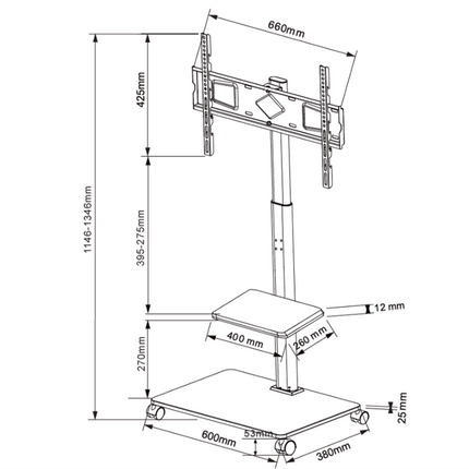 XTRARM TV stander Delphos sort - tvophaeng.dk