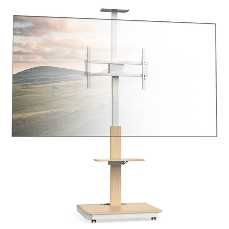 XTRARM TV Stander Elite hvid/bøg elektrisk justerbar - tvophaeng.dk