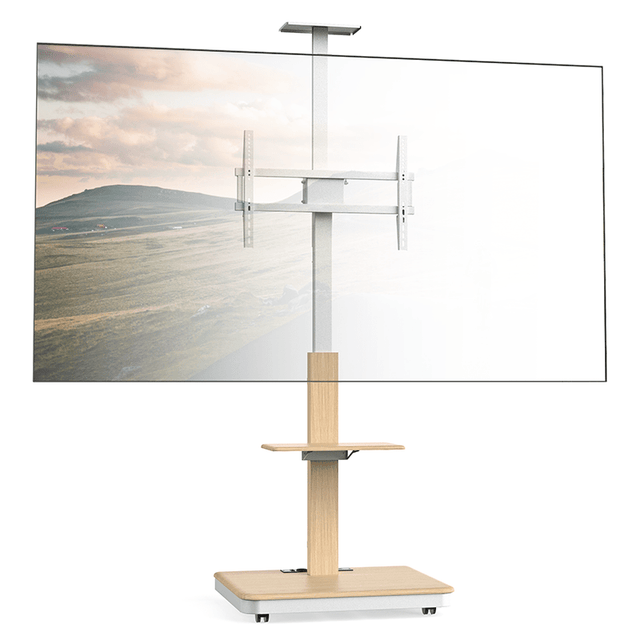 XTRARM TV Stander Elite hvid/bøg elektrisk justerbar - tvophaeng.dk