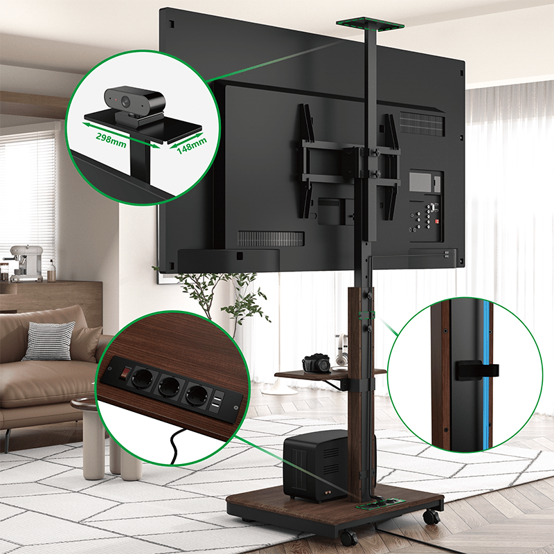XTRARM TV Stander Elite sort/valnød manuel justerbar - tvophaeng.dk